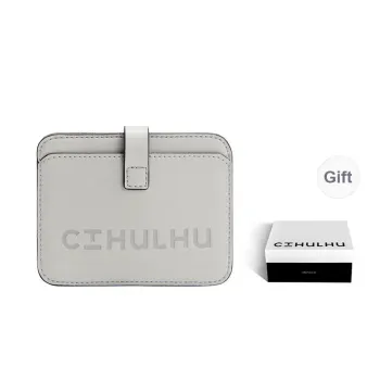 Cthulhu Split Cow Leather Tricolor Letter Card Holder Mini Unisex Dirty Orange/Ink Grey/Grey White