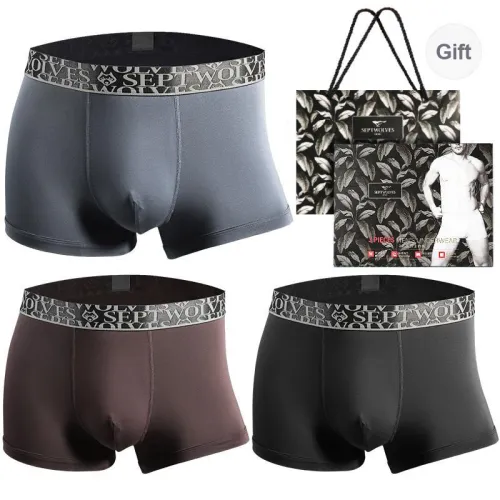 SEPTWOLVES Underwear Gift Box Men's 3 Pack Gift Box Set+Shopping Bag