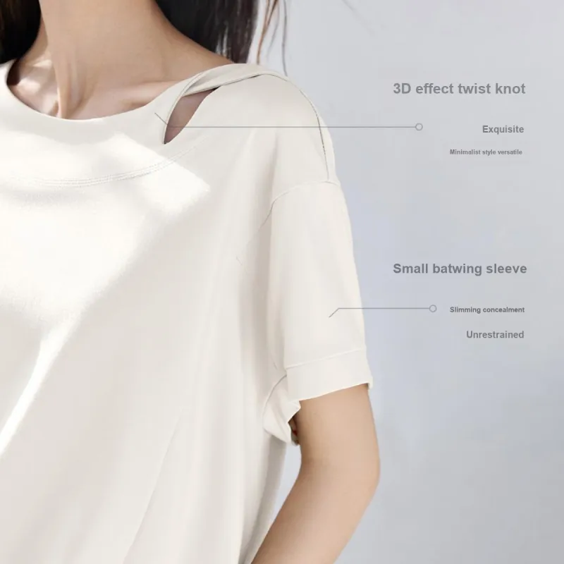 IHIMI Drop Shoulder Sleeve T Shirt Women's-1