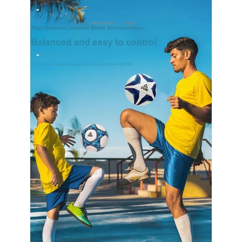 PEAK Size 5 Size 4 Ball Soccer PU Machine Stitched Soccer Ball Unisex White Gray-1