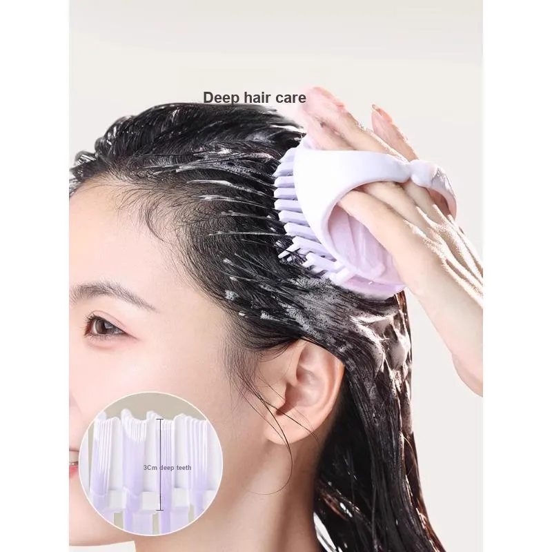 ZHENZI Hair Brush And Shampooing Tool Silicone Comb Massage Cleansing Scalp Itch Relief-15