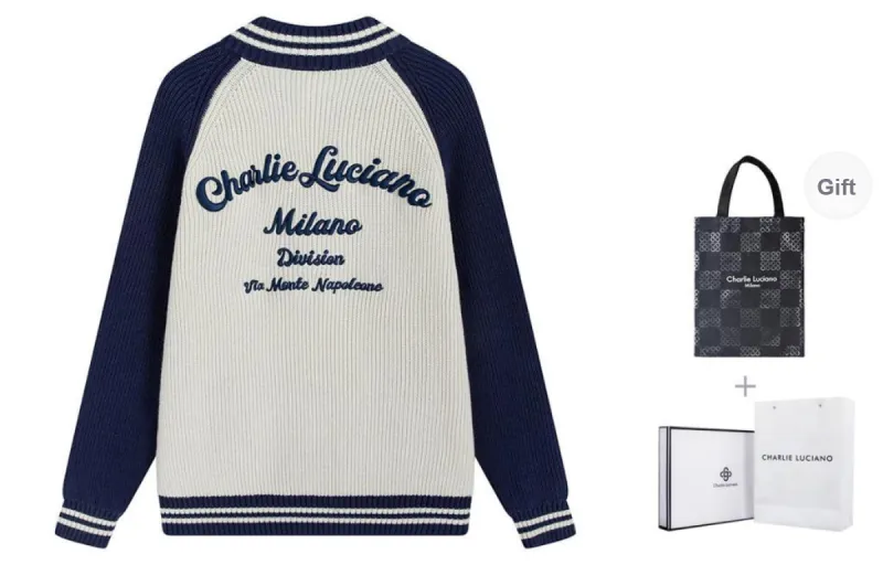 Charlie Luciano Knitwear Unisex White Blue-3