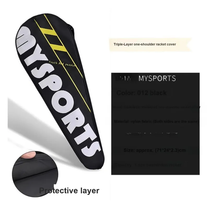 Mysports Badminton Racket Bags 2 Pcs Pack Sporty Style Shoulder Bag Unisex Sun Protection Insulation-7