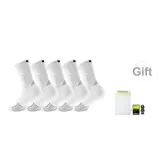 Black[Athlete Exclusive Box 5 Pack, Mid-Top](Includes Free Laundry Bag)