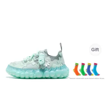 OETZI Fusion Ice Series Casual Shoes Unisex Low Top Light Green & Light Gray