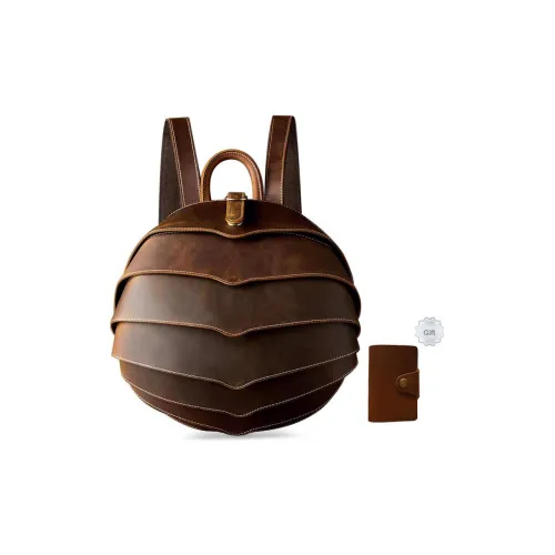 Simple Nature Коровья кожа Рюкзак Байкер Сумка Средний Мужской Темно-коричневый