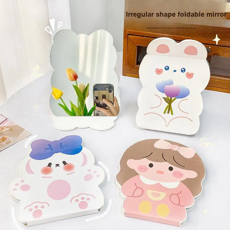 Jingda Cartoon Irregular Shape Foldable Full Display Portable Make Up Mirrors Grooming And Vanity-9