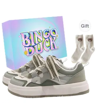 BINGO DUCK Coverage Low Top Skateboard Shoes Women's Avocado Green