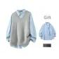 Gray+Light Blue[Shirt]
