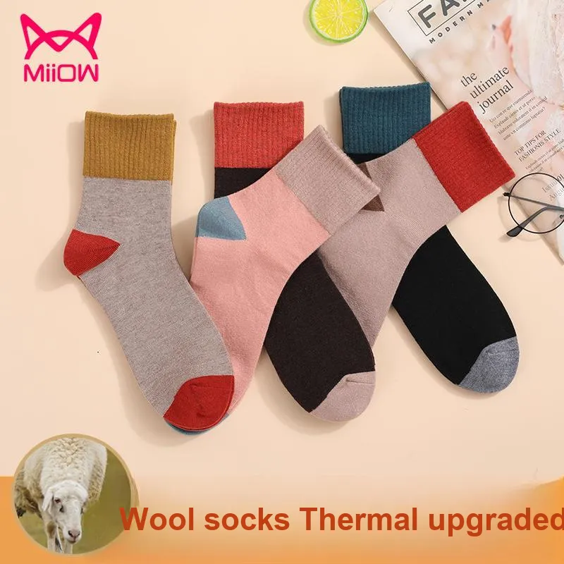 MIIOW Mid Calf Socks Women's 5 Pack-5