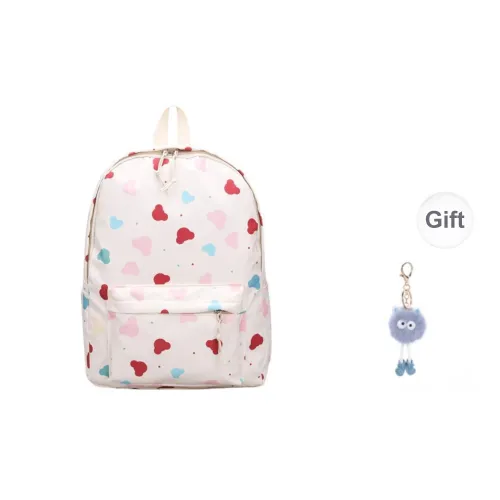 KINMAC Nylon Backpack Regular Unisex White Cat/White Heart