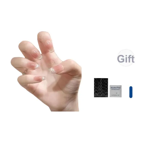 OUYUJI Handcrafted False Nail MID Длина Овал Квадрат MID Рост Розовый Стиль Smudge Instagram