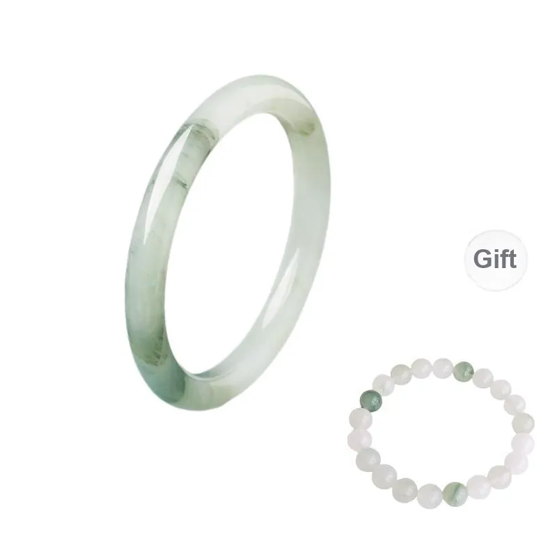 Jing Ruyu Tianshan Jade New Chinese Style Chinese Fashion Trend Floating Flower Bangle Women's-9