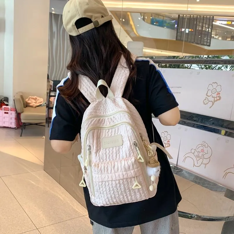 KAMLUI Nylon Backpack Laptop Bag Mini Women's Multicolor-13