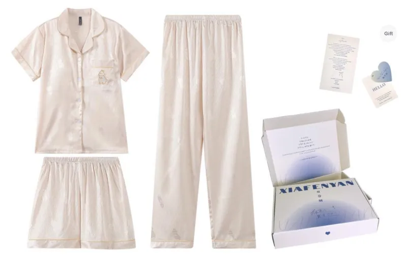 XIAFENYAN Pajama Set Women's Apricot-6