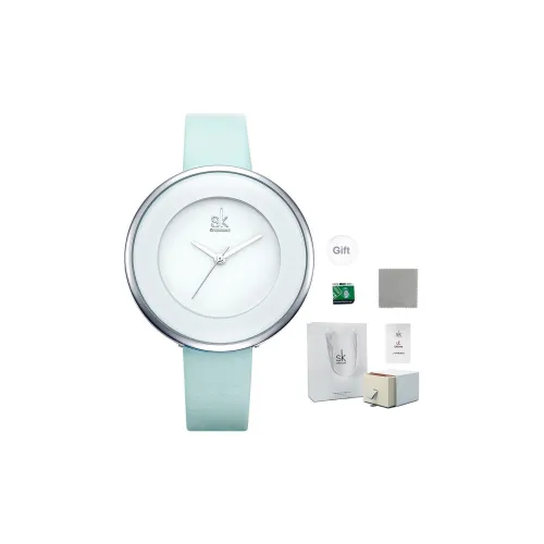 SHENGKE Кварцевые Механические Часы Женские Белый Циферблат