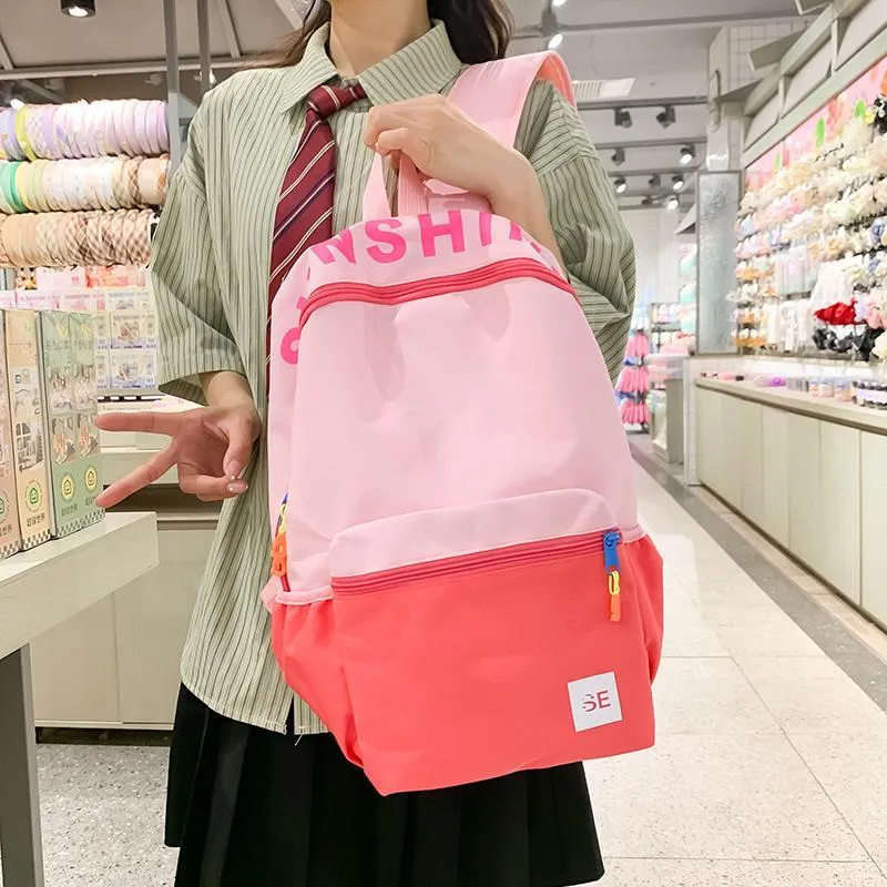 BAODIDAISHU Nylon Backpack Regular Women's Blue/Pink/Yellow/Red-9