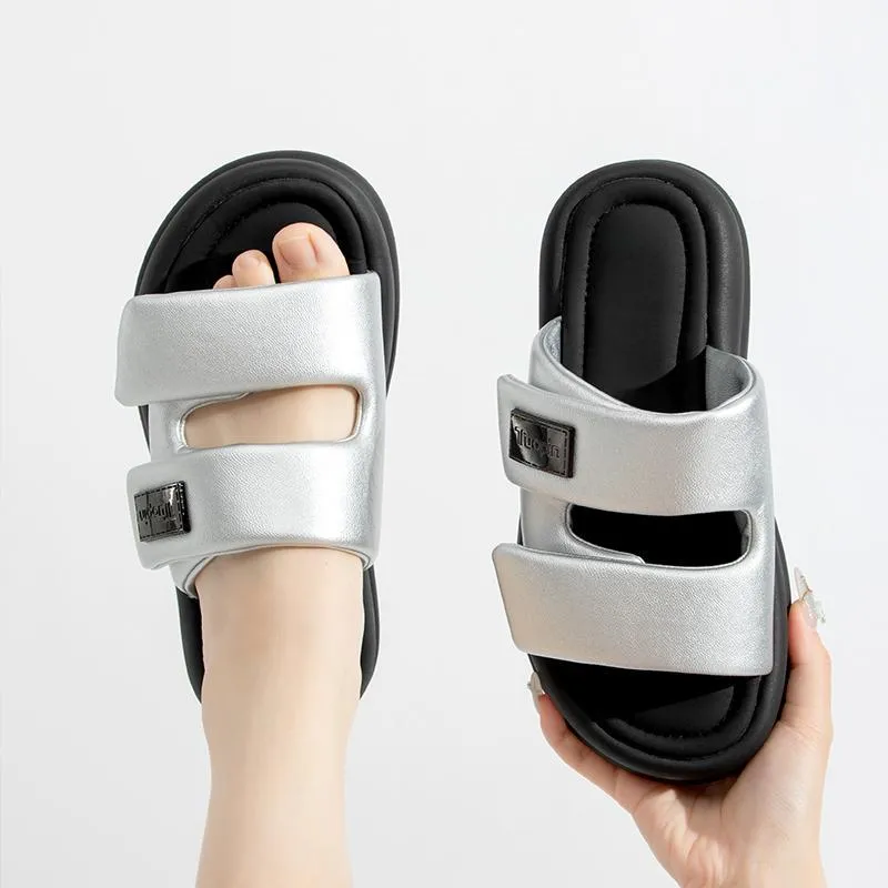 TUOPIN Rubber Sole Metal Odor Resistant Slide Slippers Unisex-17