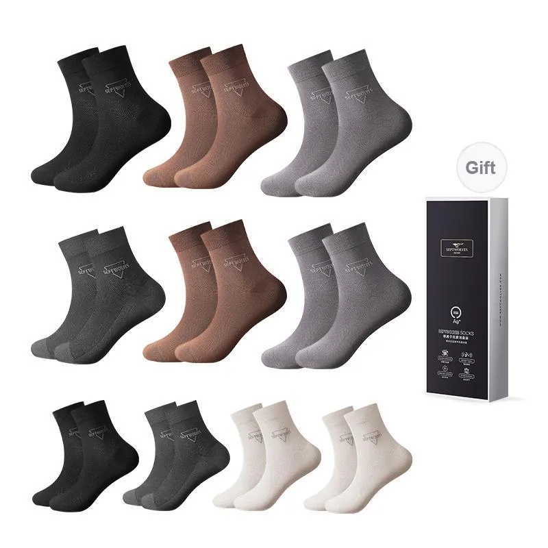 SEPTWOLVES Mid Calf Socks Men's Box Of 10 Packs Mixed Color-0