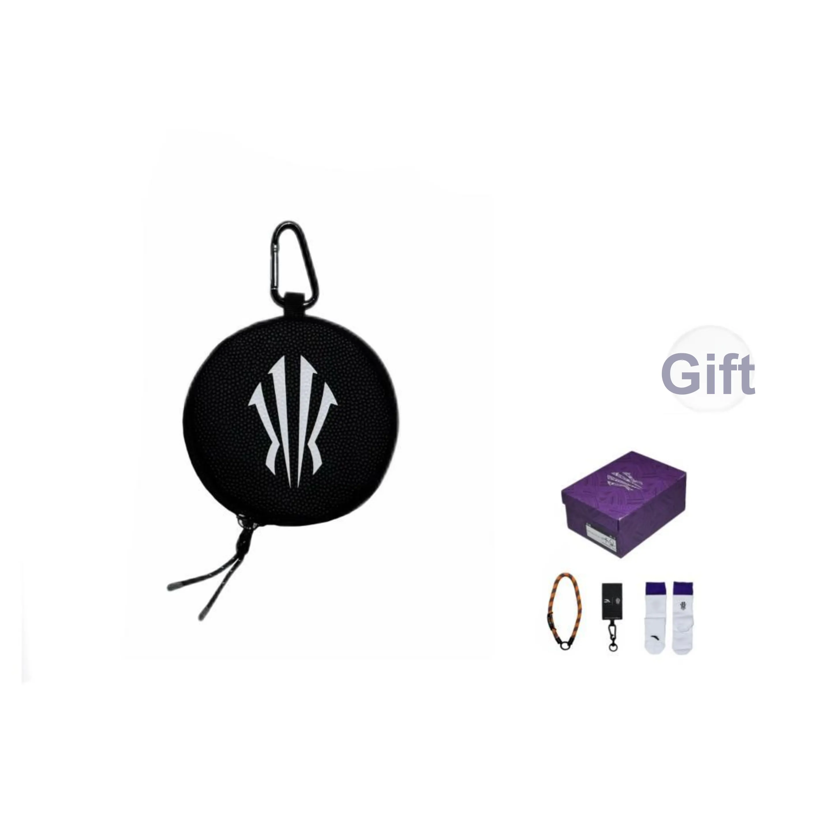Anta Irving Series Synthetic Leather Wallet Coin Purse Unisex Purple