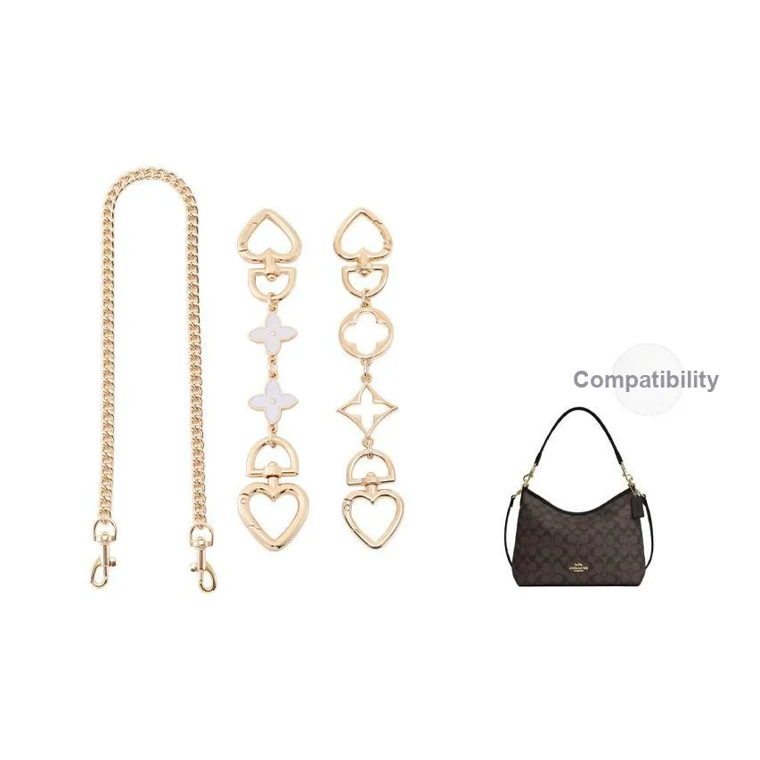 Gloya Metal Mollie Bib & Brace Mahjong Bag Bucket Bag Extender Chain Women's Black