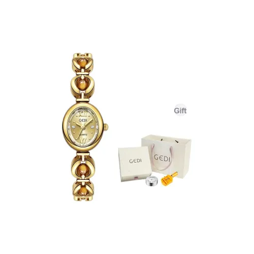 GEDI Кварцевый механизм сплав ремешок женские часы серебристый циферблат