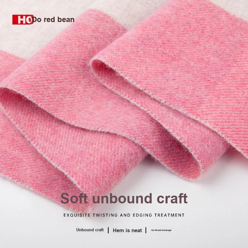 Red Bean 100% Wool Knit Scarves Women's-15