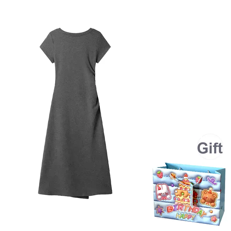 TWOPLUMGIRLS Short Sleeved Dress Women's Urban Gray-1