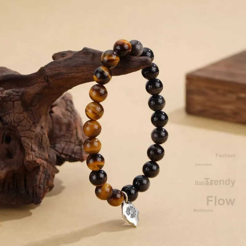 Kevni Natural Tiger's Eye Stone Bracelets Unisex-2