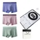 [904 Genuine Leather Belt]Tourmaline Grain Naked Feel[Denim Blue+Cameo Brown+Pea Green]3 Pack Ice Silk Underpants Gift Box Set