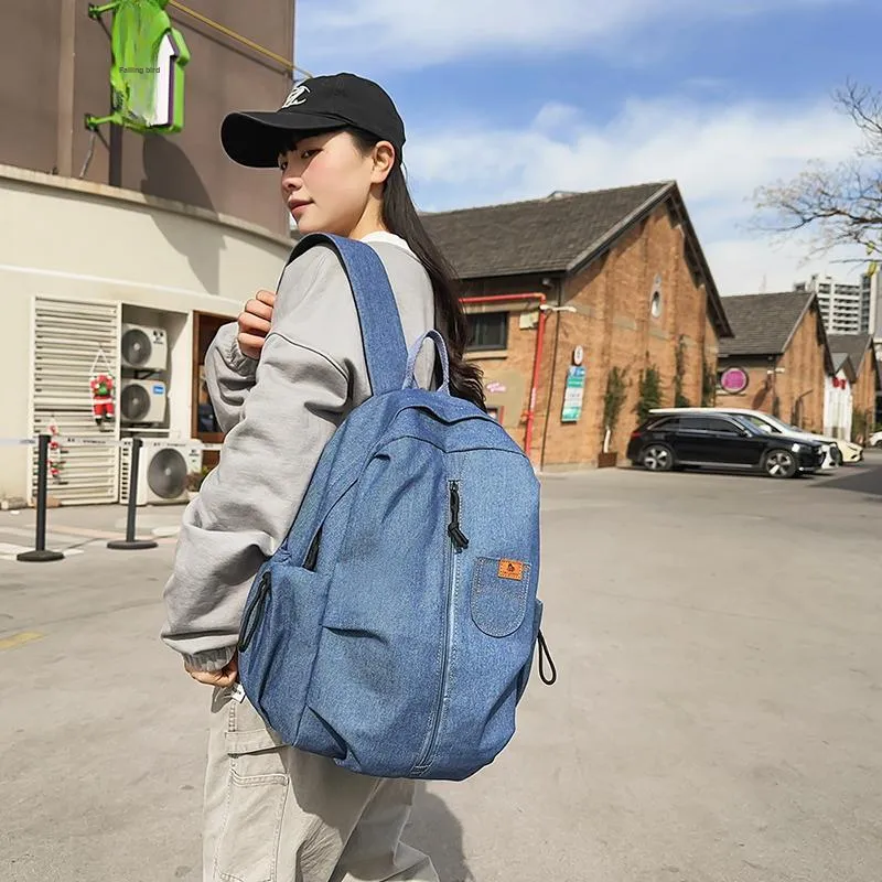 SEVENMOONS Denim Backpack Unisex Black/Blue-4