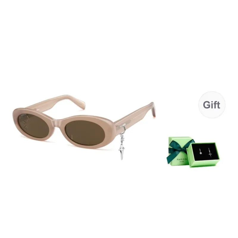 PARZIN Plate Frame Oval Sunglasses Women's-6