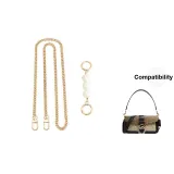 Gold-Tone (Set 2) Chain+Pearl 13.5cm