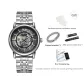 Silver Case Black Dial Steel Band Model[Handwritten Greeting Card+Genuine Leather Strap+Cuban Bracelet]