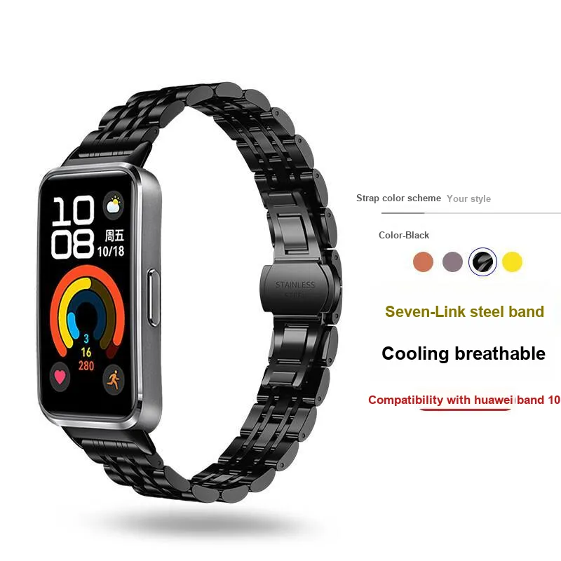 FZRT Huawei Honor Compatibility Watch Band 114 170mm Stainless Steel, Metal-1