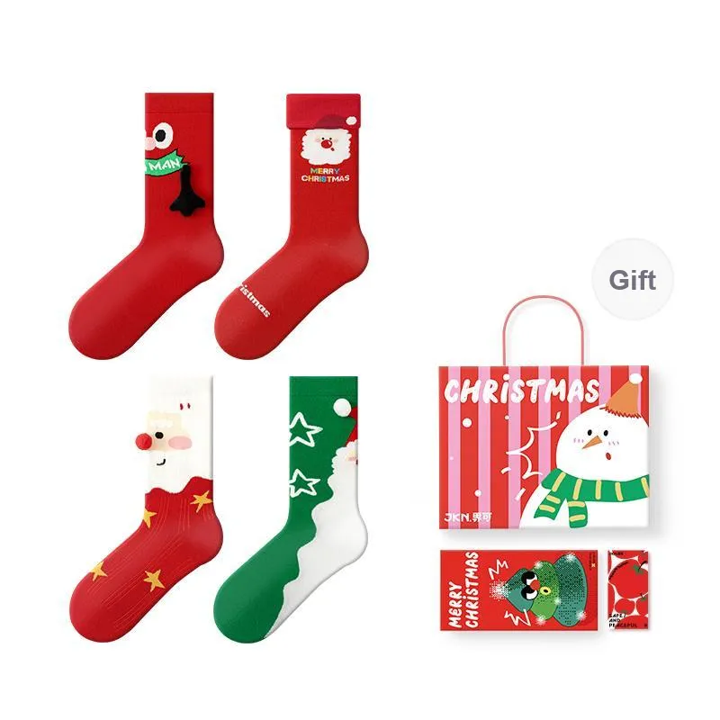 JKN Festival Gift Box Series Mid Calf Socks Unisex Box 5 Pack-14