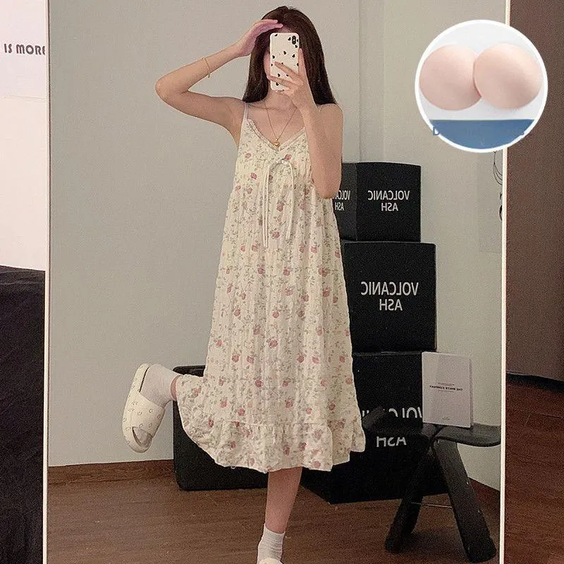 JINXU Nightgown Women's Apricot-4