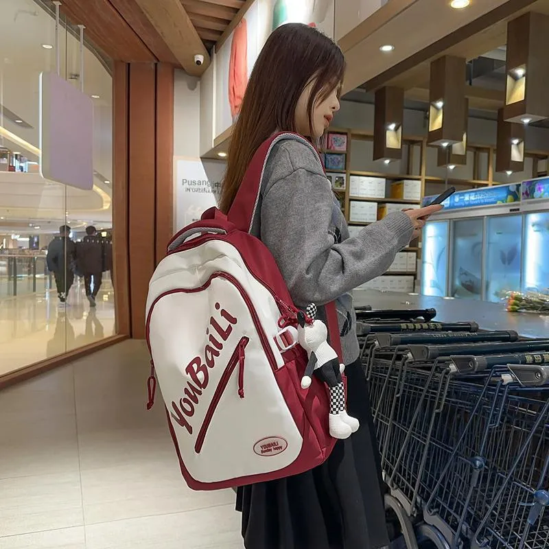 BRABOSTON Nylon Backpack Regular Unisex Black/Burgundy/Khaki/Coffee/Green/Navy Blue-11