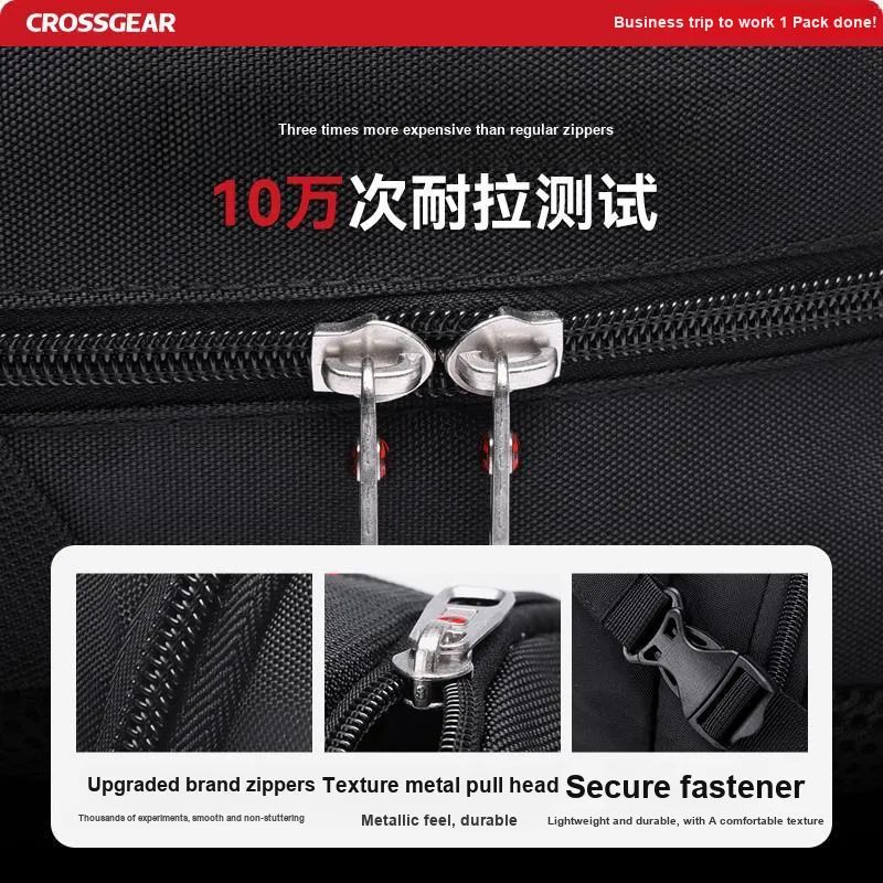 CROSSGEAR Fabric Backpack Unisex Black-1
