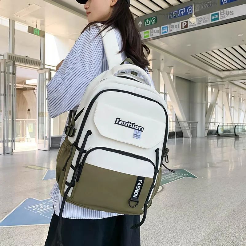 Parker Bear Canvas Backpack Unisex Black/Green/Khaki/Gray/Blue-7