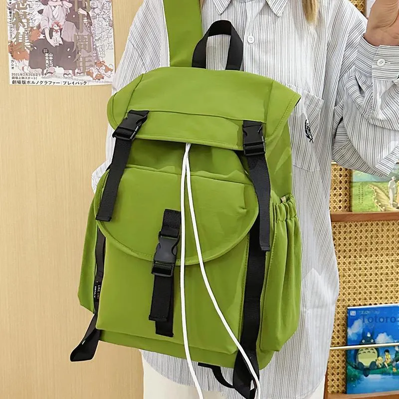 Yalu Nylon Backpack Regular Unisex Green/Khaki/Gray/Black-6