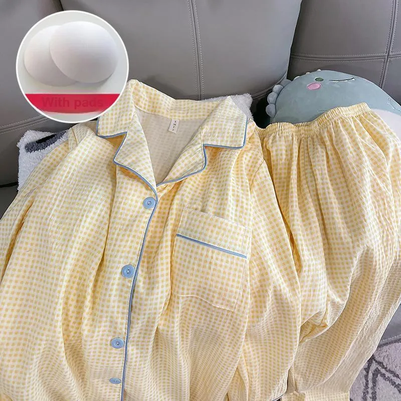 XIAFENYAN Pajama Set Women's Yellow-1