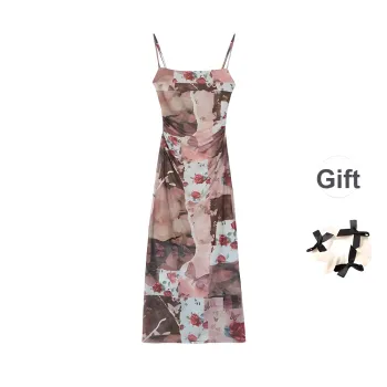 TURN UP Slip Dresses Women's Red+Bowknot Hair Tie Comes With