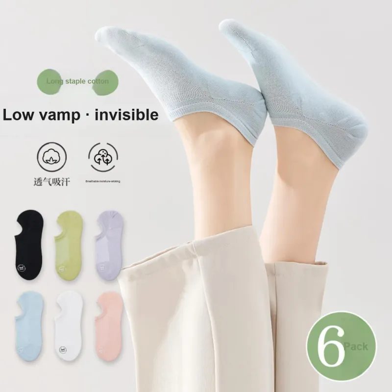 MIIOW No Show Socks Women's 6 Pack Mixed Color-3