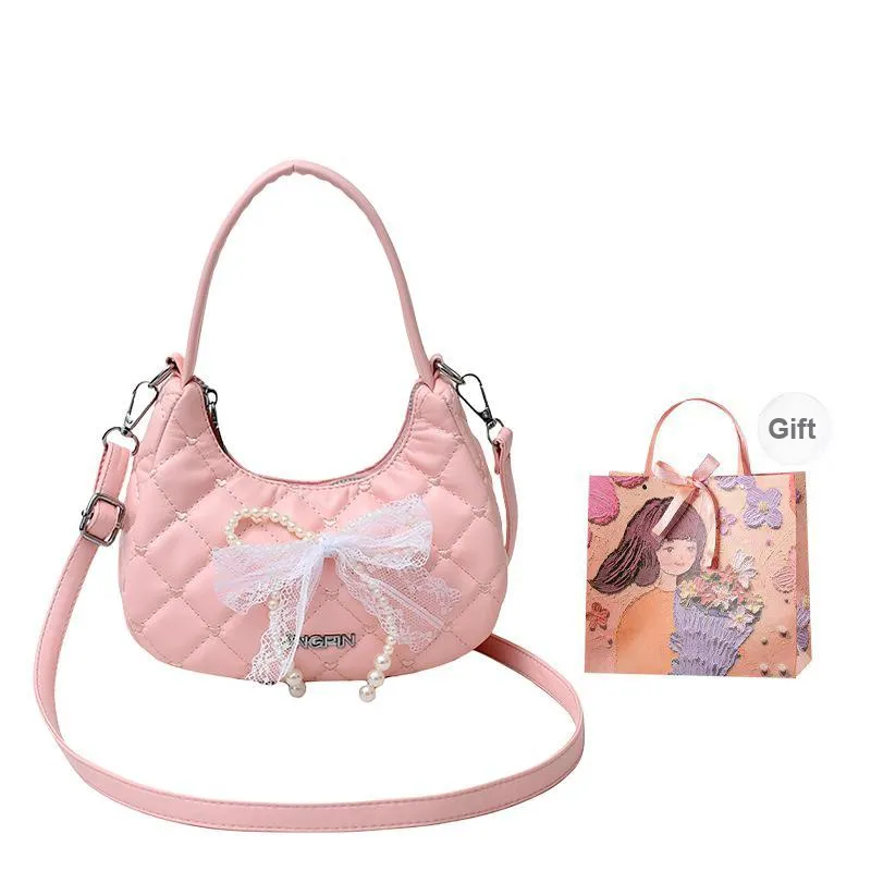 PARK DANCE PU Crossbody One Shoulder Handbag Women's Pink/Black/Ecru/Silver-2