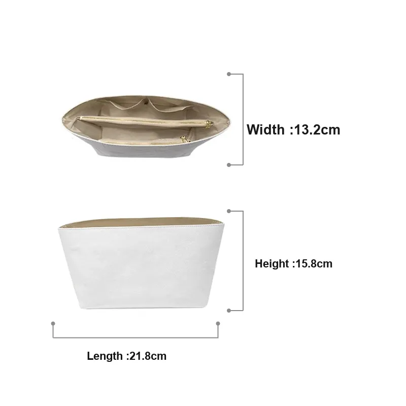 Jingxi DuPont Paper Bag Accessory Bag Insert Women's White/Gold Tone-1