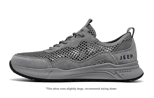 JEEP SPIRIT Outdoor Trail Running Slip Resistant, Abrasion Resistant, Breathable Low Top Casual Shoes Men's Dark Gray