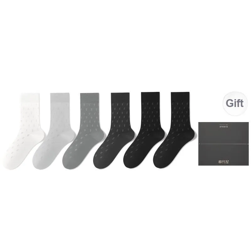 B&C.Room Mid Calf Socks Men's 6 Pairs Gift Box Packaged-2