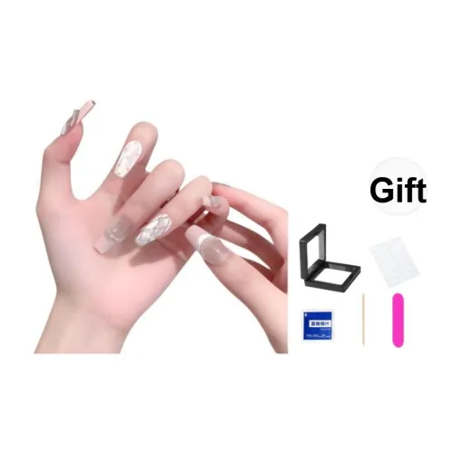 XNTX Ручной работы CHANEL Inspired Осветляющий False Nail Средний LADDER Розовые оттенки Смудж