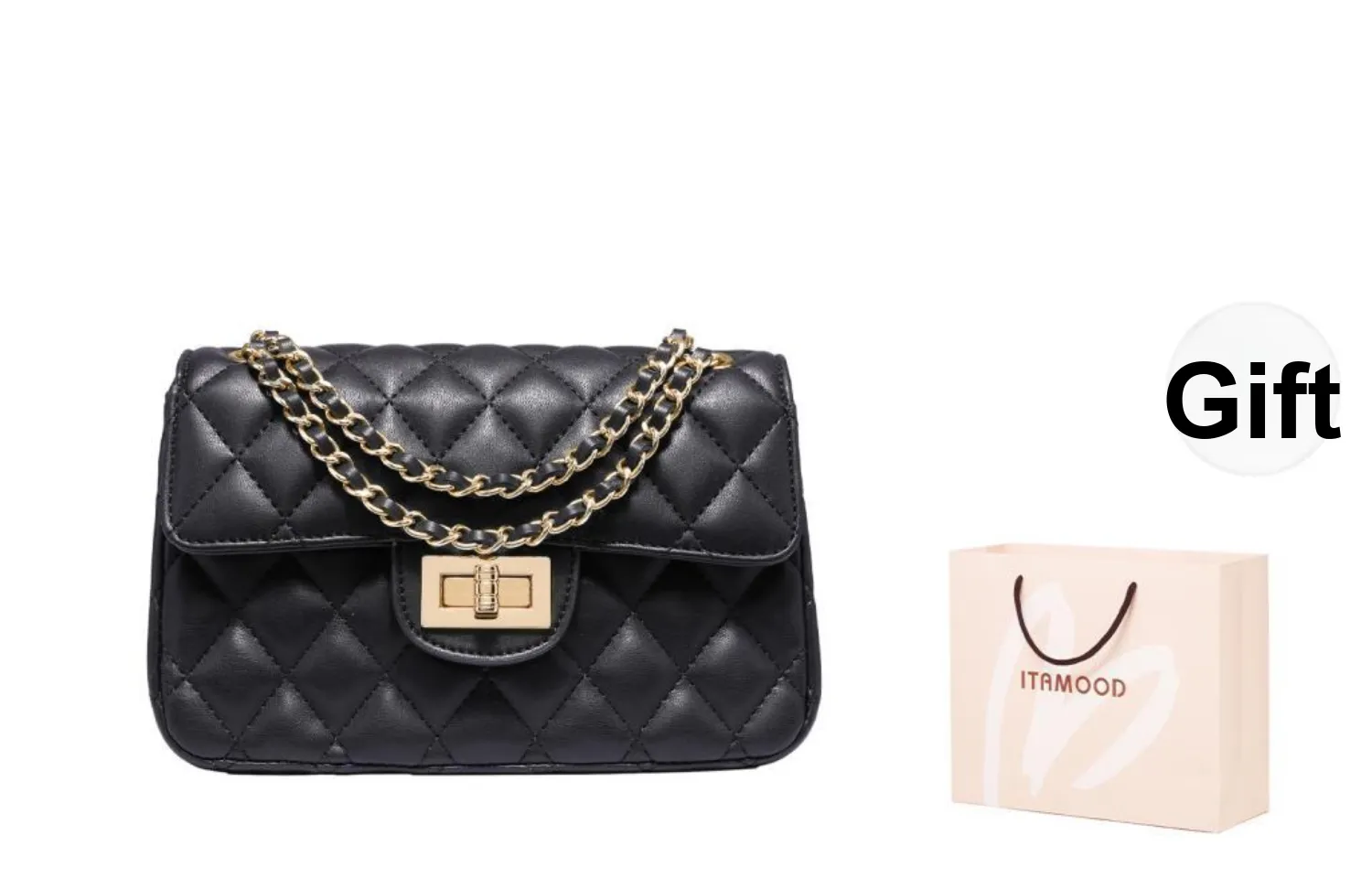 Miao Di Genuine Leather Sheepskin Crossbody Handbag, Shoulder Bag Regular Women's Black